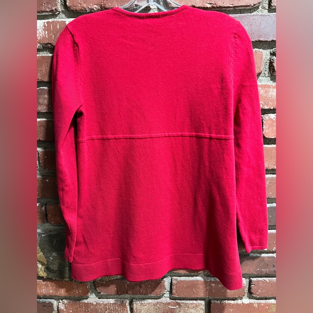 J. Jill Women’s Red Trapeze Long Sleeve Pullover‎ Sweater A-Line Size XS - Picture 3 of 12